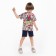 Children's shorts, dark blue color, height 122 cm