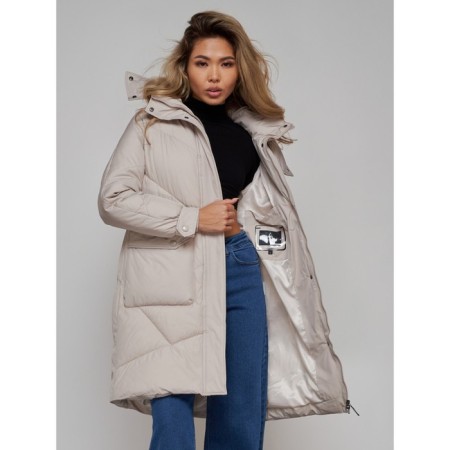 Coat insulated winter female, size 44, color light gray-17