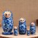 Matryoshka "Irina", blue scarf, 5-doll, 19 cm