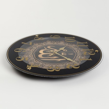 Wall clock, interior "Allah", D-39 cm, silent, black body-4