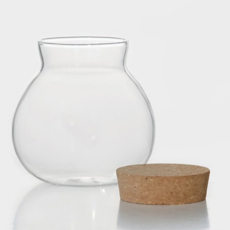 Glass Bank for bulk products with a Bellatenero Babble cork lid, 400 ml, 10 × 12 cm-1