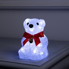 Фигура акрил. "Медвежонок" 13 см, 20 LED, 220V, свечение белое