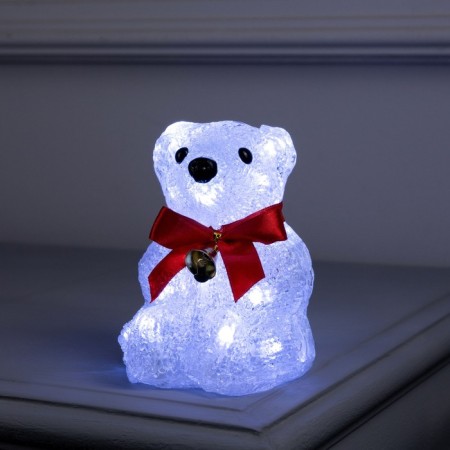Figure Acryl. "Bear" 13 cm, 20 LED, 220V, white glow