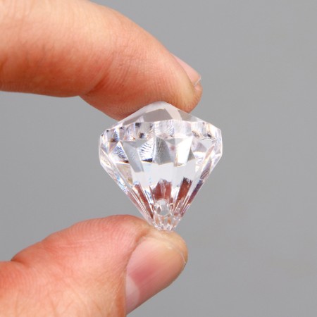 Crystals are plastic decorative, set 45 pcs., Size 1 pc. - 2.5 × 2 cm, the color is transparent-6