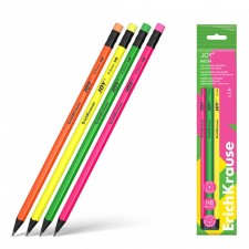 A set of blackographic pencils with an eraser 4 pieces of erichkrause 