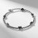 Bracelet with rhinestones "Noel" hearts, white color in silver