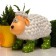 Garden figure "Sheep in boots" 33x66x52cm