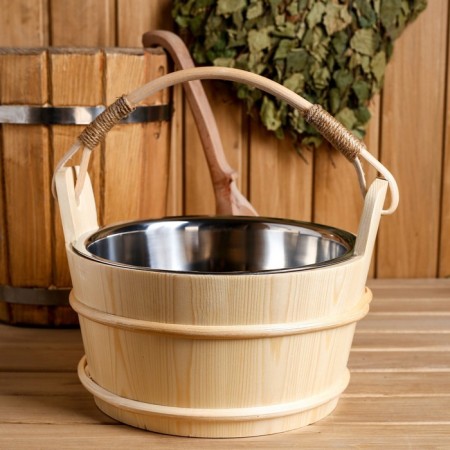 A bathhouse with a stainless insert, 3.7 liters 27x22x21 cm-2