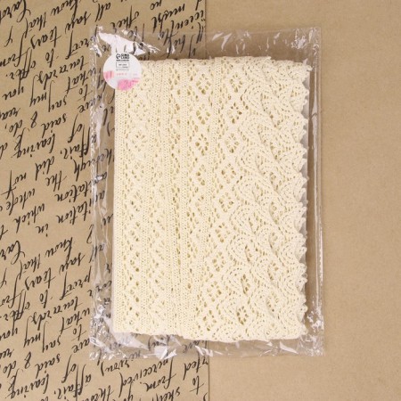 Knitted lace, 40 mm × 10 ± 1 m, beige color-3