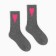 Women's socks, light gray/pink heart, size 25-27