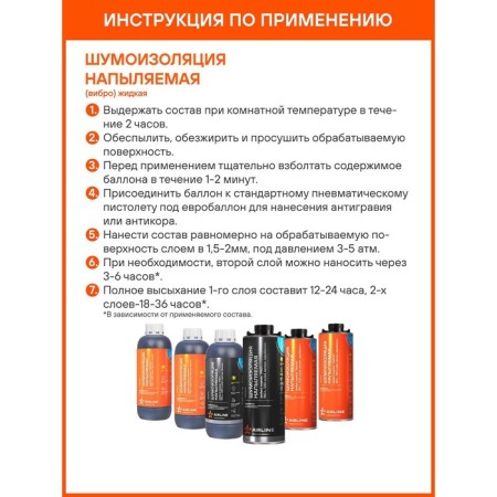 Noise insulation (vibro) Airline Special, liquid, sprayed, 950 g, 1220 kg/m3-2