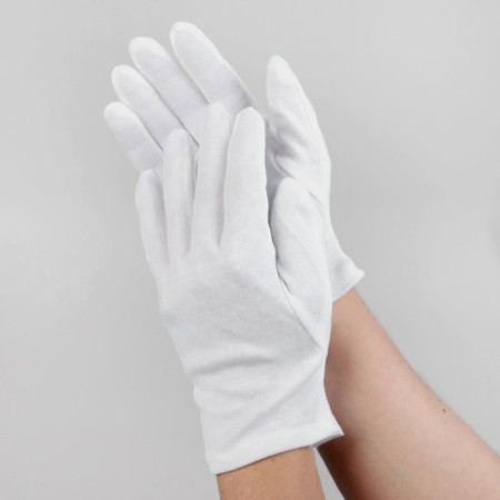 Cotton gloves, size L, steam, in a cardboard box, white color-2