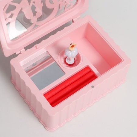 Musical mechanical musical "Love" pink 12.5x17.5x8 cm-4