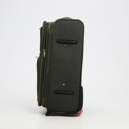 Small 24 suitcase "On a zipper, code castle, with extension, khaki color-3