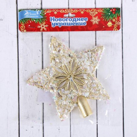 Tip "star" frosty patterns, 15x15 cm, gold-2
