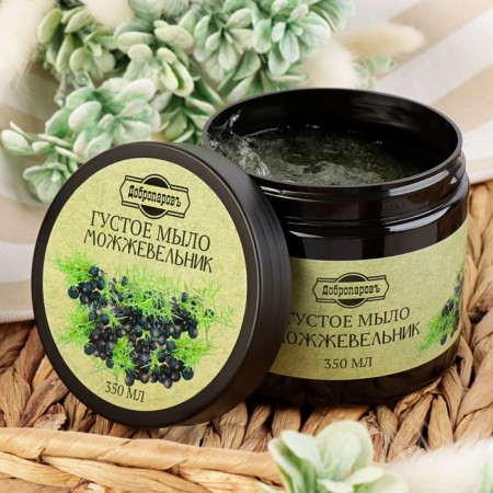 The soap of a thick hair and body "Juniper", Bannoye, Dobroparov, 350 ml