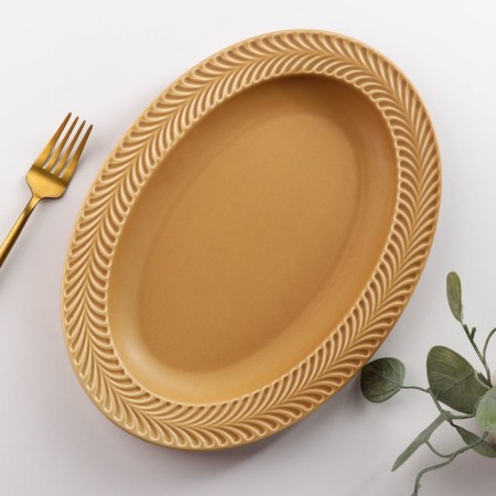 Ceramic Serving Ceramic Service, 32 × 23 cm, brown color