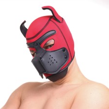 Mask for BDSM Oka-Fucks Puppy Play, Neoprene, Size OS, Red