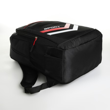 Youth backpack with lightning, 4 pockets, black/red color-4