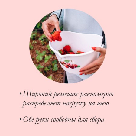 Capacity for collecting berries, 3 l, "Cherry"-2