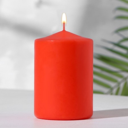 Candle-cylinder, 6x8.5 cm, 180 g, 12 hours, red