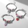 Bracelet Children's "chosen" hearts, suspension mix, colored in silver