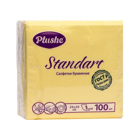 Paper napkins PLUSHE StANDART, 1 socle, 24x24, 100 sheets, color mix-4