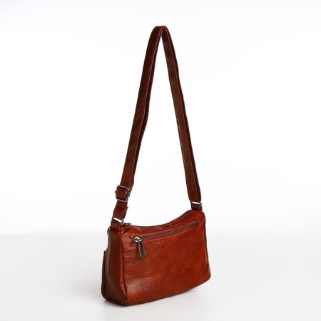 Cross-Bodi Bag on a zipper, brown color-1