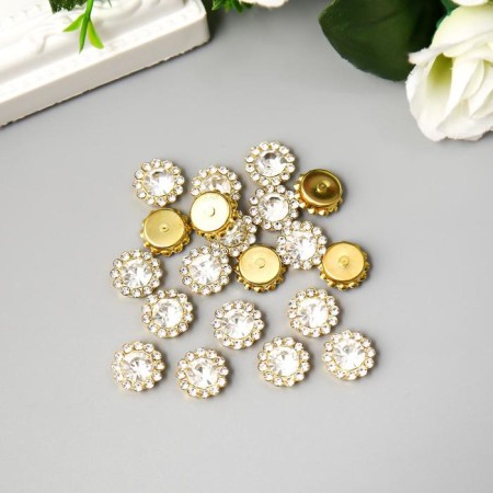 Decor for creativity plastic "Crystal flower" set 20 pcs 1.2x1.2 cm-2