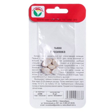 Seeds of pumpkin "Russian", 5 pcs-1