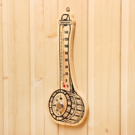 Thermometer-gigrometer "bucket", wooden-5