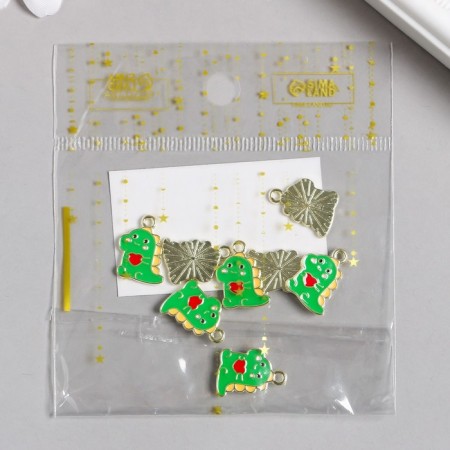 Decor for creativity metal, enamel "Dinosaurus with heart" 1.6x1.1 cm-2