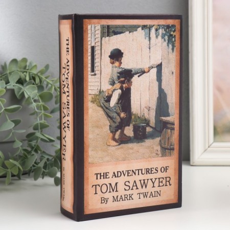 Safe Brush Tree to the leatherette "" Adventures of Tom Soyer "Mark Twain" 21x13x5 cm