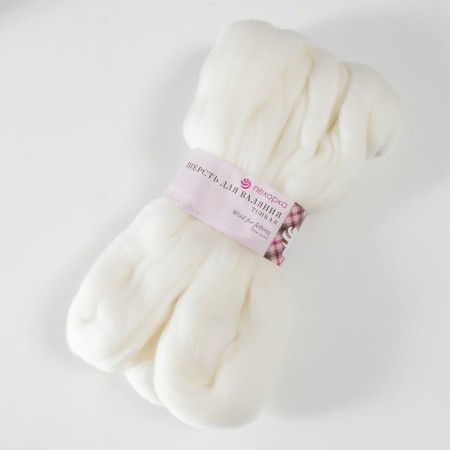 Fasting wool 100% thin wool 50g (01 white)-1