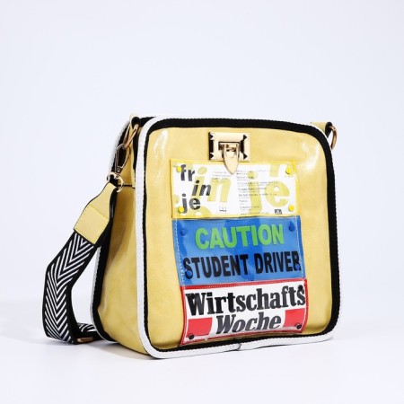 Bag Cross-Bodi with a zipper, yellow color-3