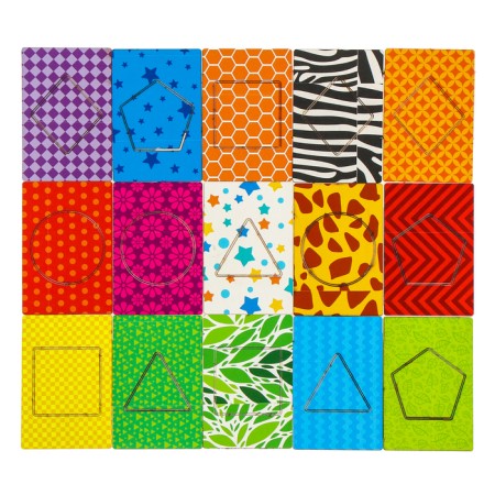Wooden cards "Figures" set of 15 cards: 5.5 x 8.3 cm-5