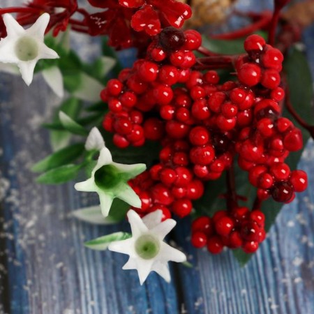 Decor "Winter charm" berry berries flower, 15 cm-1