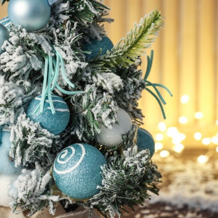 Christmas tree decor "Surprise in a bag" 42x20 cm, blue-1