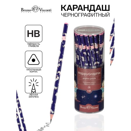 Chernographic pencil 2.0 mm Happy Graphix Magic Night, HB, three -sided-3