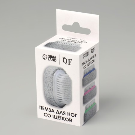 Pumza for a pedicure, with a brush, 6.5 cm, in a box, color mix-3