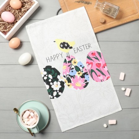 Catcelle kitchen. Dolyana "Happy Easter" 28x46 cm, horn, 100% HL, 160g/m2