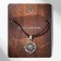 Unisex “Compass” pendant, black silver color on a black lace, 42 cm