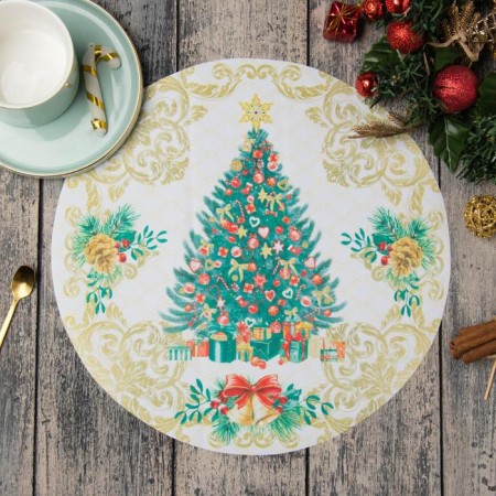 New Year's napkin on the Golden Christmas table, 30x30 cm, oxford, polyester