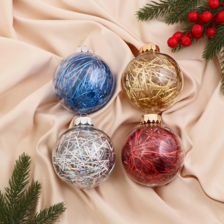 Set of balls plastic D-8 cm, 4 pcs "Festival" MIX