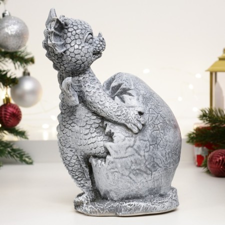 Piggy bank "Dragon" Gray stone, 12x17x22cm-3