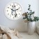 Wall clock, series: interior, "kitten", smooth move, d-24.5 cm, white