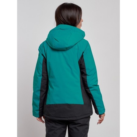 Ski jacket women, size 42, dark green color-3