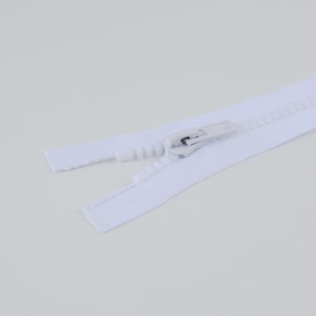 Lightning "Tractor", No. 8, connective, 2 locks, locks automatic, 100 cm, white color-1