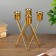 Summary metal for 4 candles "triangles" gold 14x9x9 cm