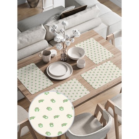 A set of napkins for setting the table "Cute Muzzle", rectangular, rounded edges, size 30x46 cm, 4 pcs-1